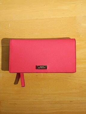 kate spade Hot Pink Saffiano Zip Wallet